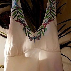Gorgeous Embroidered Bamboo Traders Halter